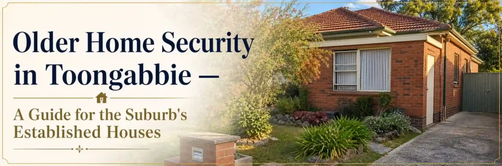 Established red brick house in Toongabbie, Sydney, with front garden, driveway, windows, and side access gate.